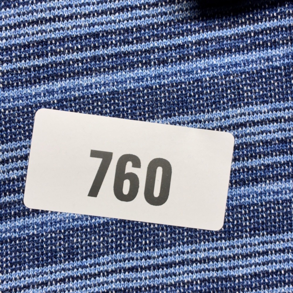 Faherty Mens XL Indigo Dyed Striped Knit Button Down Shirt Blue Long Sleeve - Picture 7 of 7